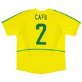 Brazil CAFU #2 Retro Jersey Home World Cup 2002