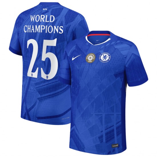 WORLD CHAMPIONS #25 Chelsea Home Match Jersey Player Version 2025/26 - World Champion Badge