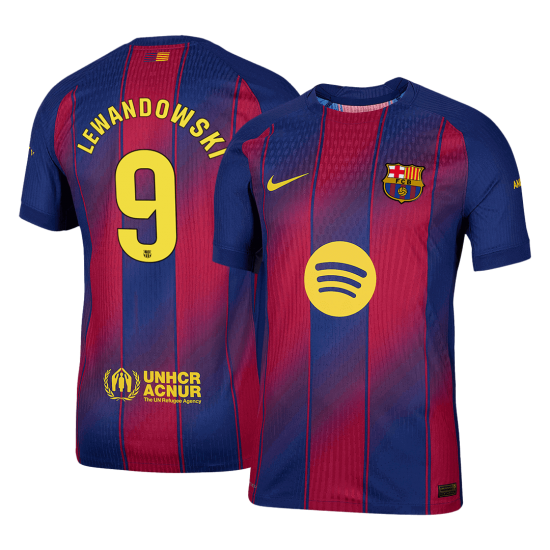 LEWANDOWSKI #9 Barcelona Home Match Jersey Player Version 2025/26
