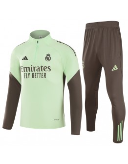 Kids Real Madrid 1/4 Zipper Sweat Kit(Top+Pants) Green 2025/26