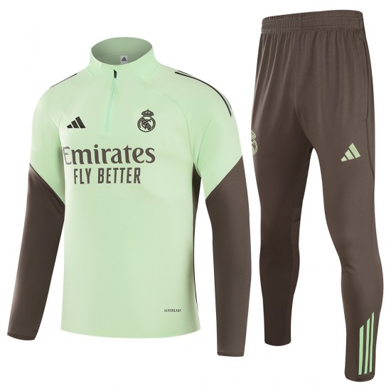 Real Madrid 1/4 Zipper Sweat Kit(Top+Pants) Green 2025/26