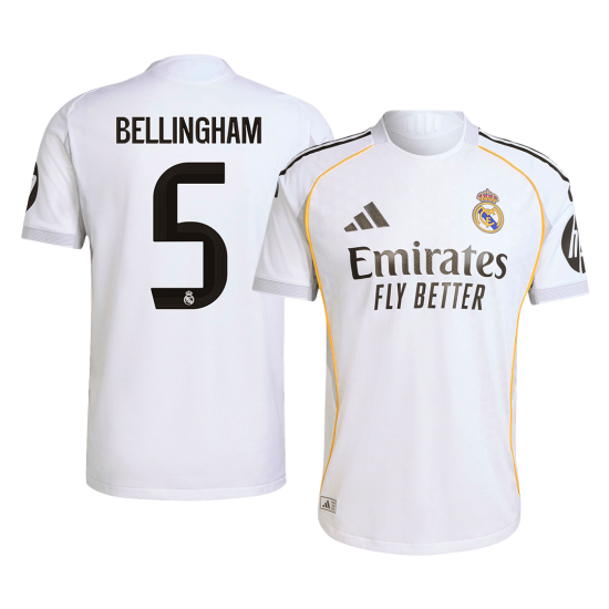 BELLINGHAM #5 Real Madrid Home Match Jersey Player Version 2025/26