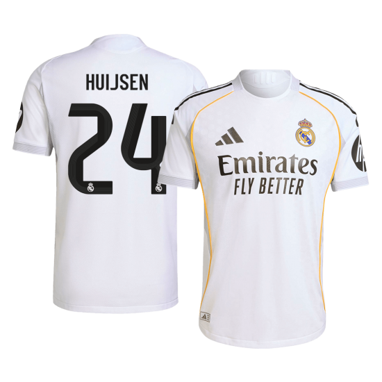 HUIJSEN #24 Real Madrid Home Match Jersey Player Version 2025/26
