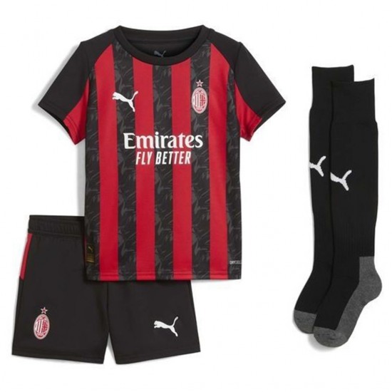 Kids AC Milan Home Jersey Full Kit 2025/26