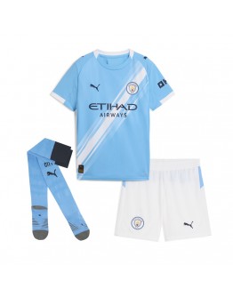 Kids Manchester City Home Jersey Full Kit 2025/26