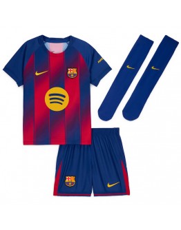 Kids Barcelona Home Jersey Full Kit 2025/26