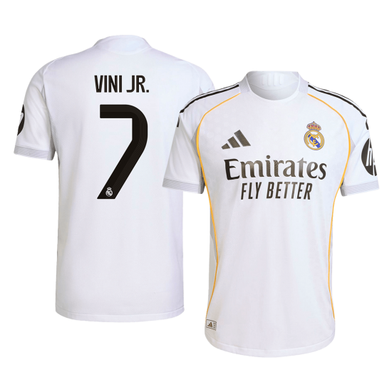 VINI JR. #7 Real Madrid Home Match Jersey Player Version 2025/26