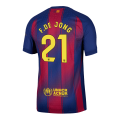 F.DE JONG #21 Barcelona Home Match Jersey Player Version 2025/26